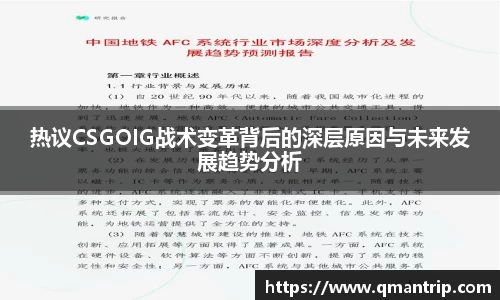 热议CSGOIG战术变革背后的深层原因与未来发展趋势分析